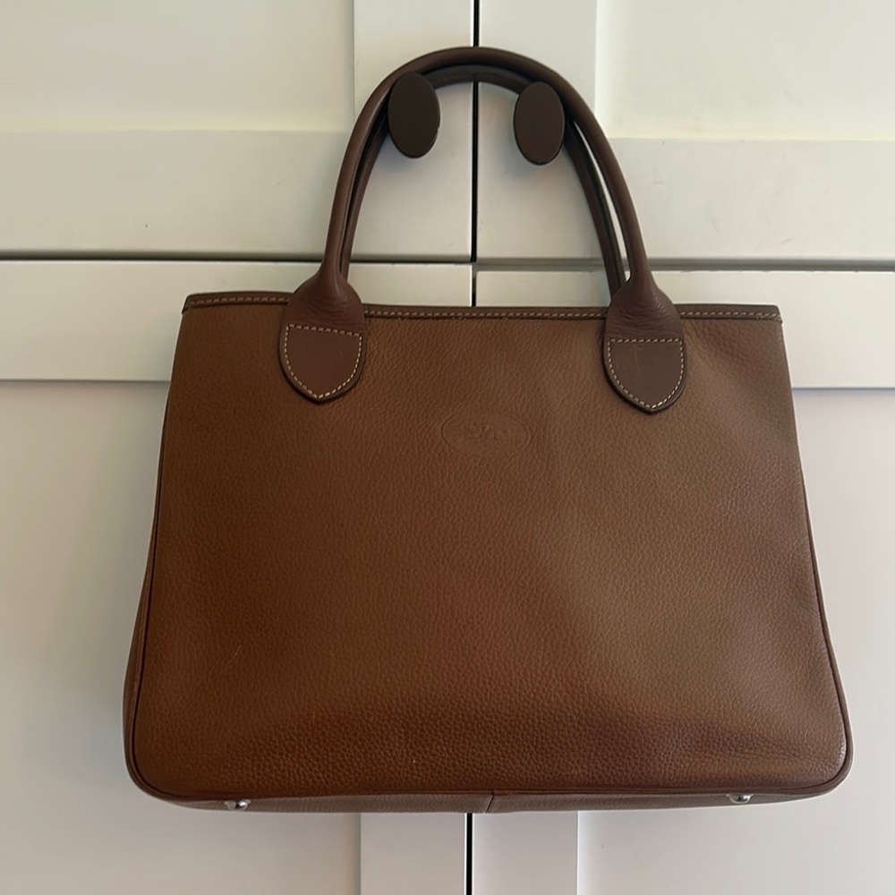 Longchamp Classic Brown Leather Satchel